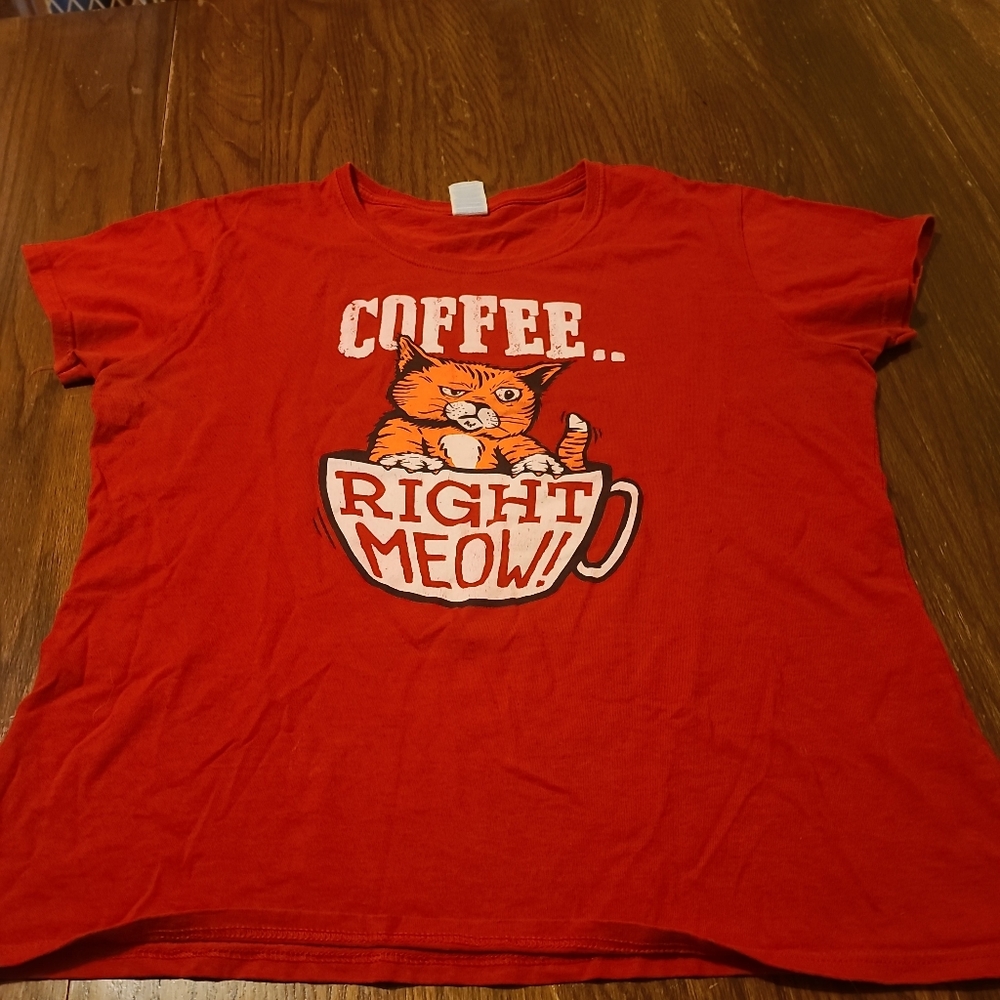 Coffee Right Meow Tshirt Size XL
